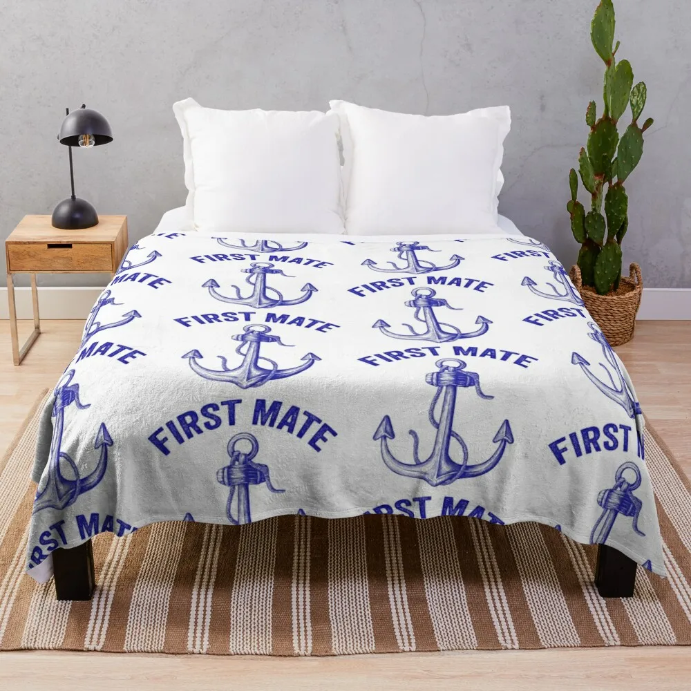 First Mate Throw Blanket Plush Travel christmas gifts Comforter Blankets