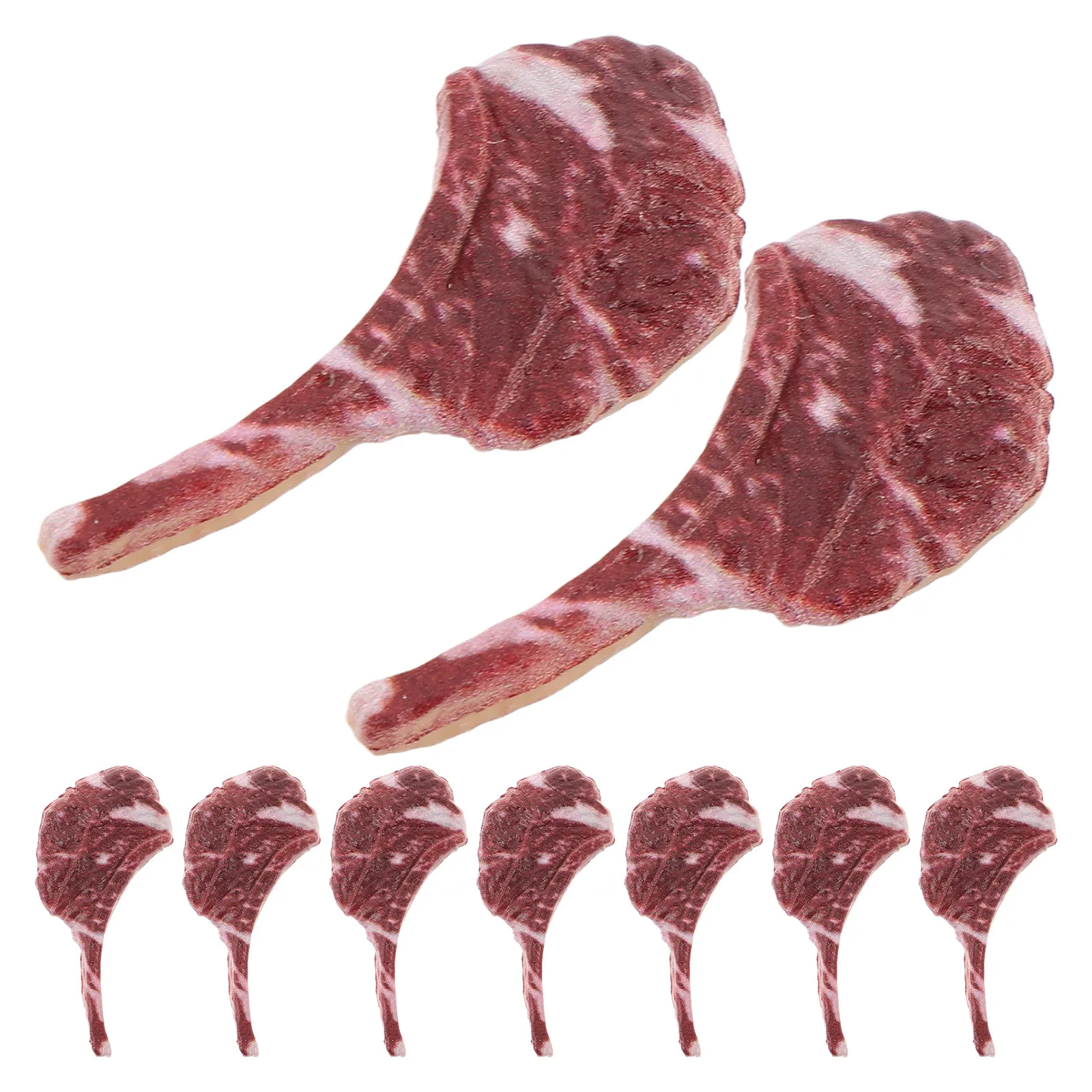 

20Pcs Mini Artificial Fake Steak Simulation Meat Pieces for Dollhouse Kitchen Decoration Mini Play Food Display Props
