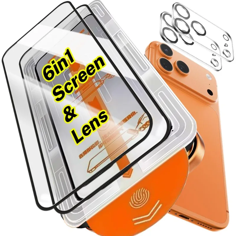 Screen Protectors & Camera Protectors with Auto-Install Dustproof Box for iPhone 17 ProMax/17 Pro/17Air Tempered Glass Film