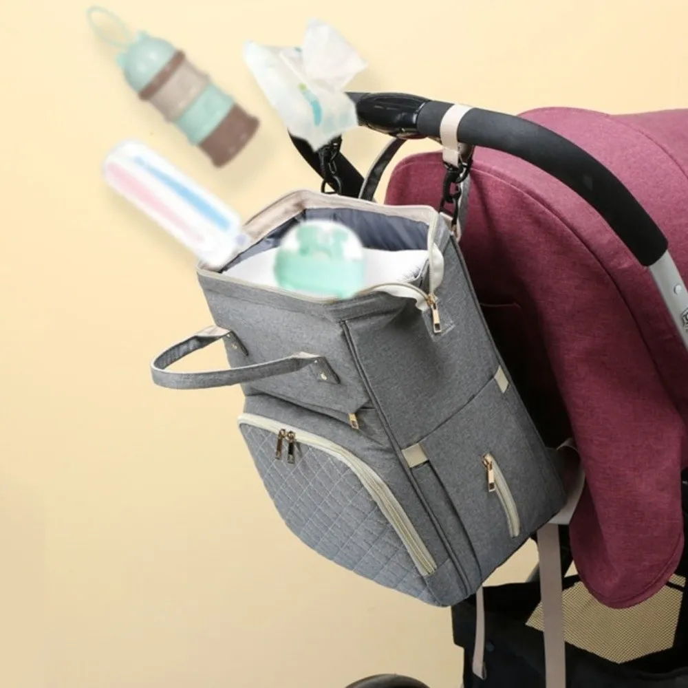 

Fashion Nylon Mommy Bag Large Capacity Solid Color Maternity Travel Bag Hand-held Multifunctional Nappy Bagpack Maternity
