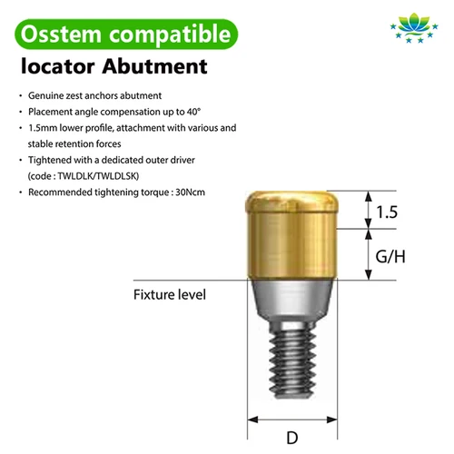 Imagen 2 del producto Para sistema de pilotes de implante dental en ángulo de pilotes localizador de osstem para restauración de sobredenturas OEM ODM suministro de existencias de fábrica 24H S