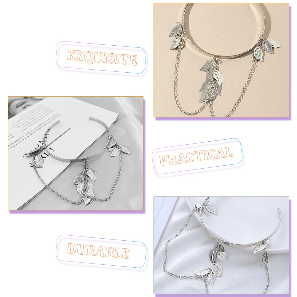 

2 Pcs Fashion Metal Chain Arm Ring Bangle Cuff Alloy Bracelets for Women