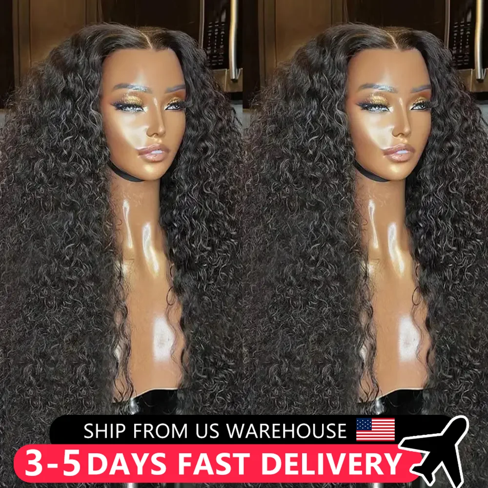 Deep Wave Wigs 13x4 13x6 Transparent Lace Front Indian Curly Human Hair Wig 200% 4x4 Lace Closure Wigs For Woman Pre Plucked