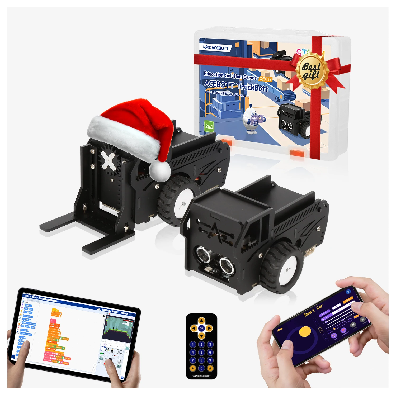 ACEBOTT Robotics Kis 2 in 1 Smart Robot Car Kit for Arduino Scratch STEM Toys Coding Robot Kit for STEM Classroom Home Education