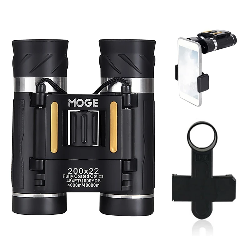 200x22 hd optics baixa visão noturna binóculos telescópio à prova dwaterproof água mini alta ampliação bak4 bolso zoom para a caça de acampamento