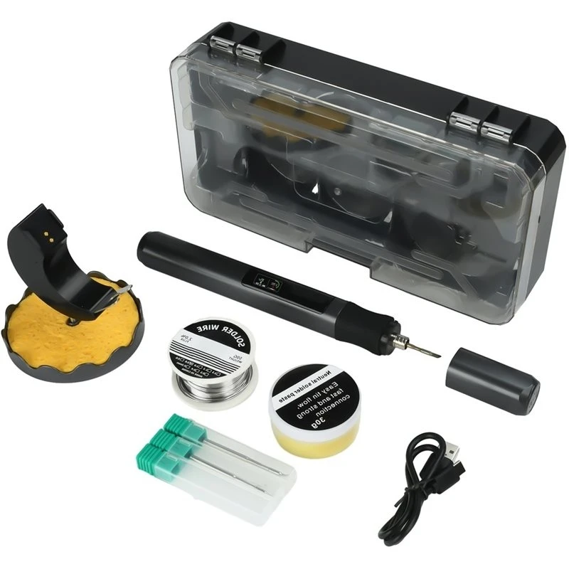 GOOD-Adjustable Temperature Range(180-480℃) Cordless Digital Electric Soldering Iron Kit Smart Soldering Pen Welding Repair Tool
