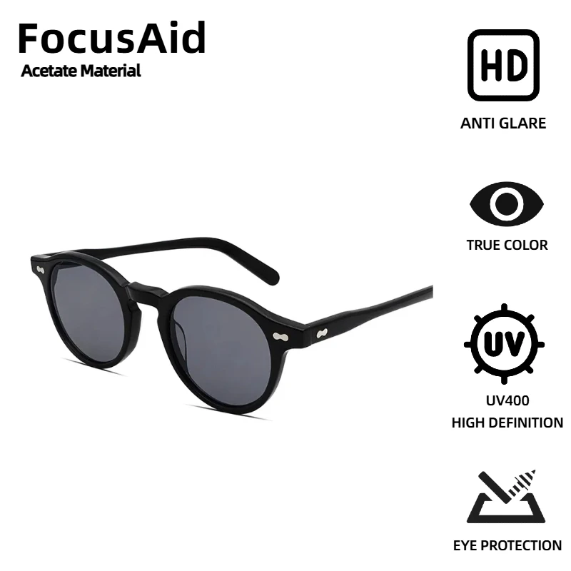 

FocusAid модные солнцезащитные очки в стиле ретро, унисекс, люксовый бренд, солнцезащитные очки с заклепками, высококачественный ацетатный материал, нейлоновые линзы UV400