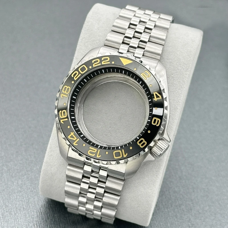 SKX007 Watch Case Strap Set With Dome Sapphire Crystal Glass and Transparent Case Back SKX Case Fit For NH35 NH36 4R 7S Movement