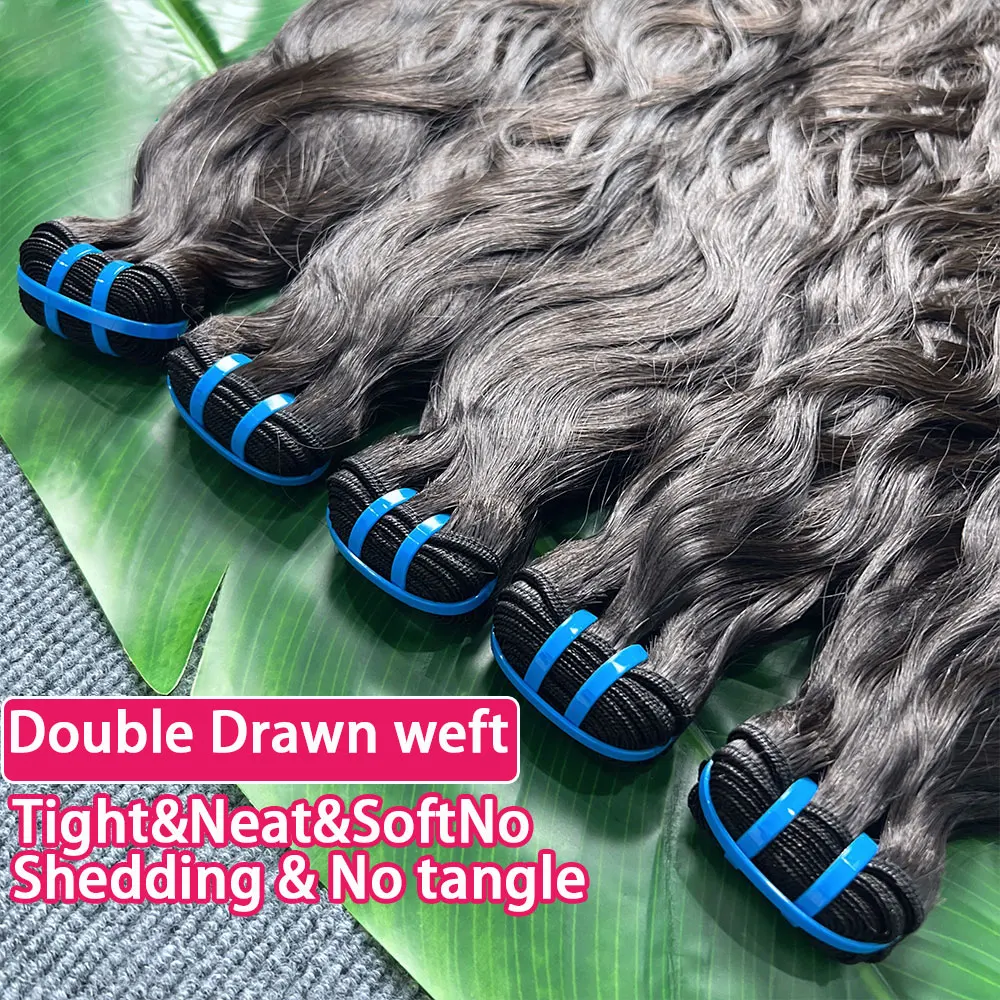 18A Natural Wave Human Hair Bundles Water Wave 1/3/4 Bundles Vietnamese #1B Natural Black 100% Human Hair Raw Virgin Hair