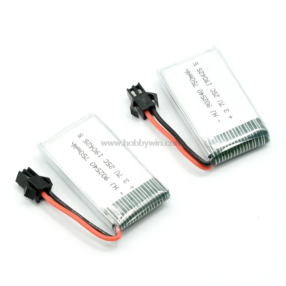 2p 3.7V 1S 750mAh 25C LiPo แบตเตอรี่ SM-2P ปลั๊กสำหรับโดรนขนาดเล็ก FPV quaccopter โมเดล RC เฮลิคอปเตอร์เครื่องบิน