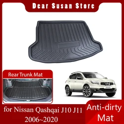 Car Rear Trunk Mat for Nissan Qashqai Dualis J10 J11 Tekna Rogue Sport 2006~2020 Tray Liner Floor Pad Boot Carg Cover Accessorie
