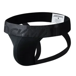 Jockmail cueca masculina apertada, cueca jockstrap algodão respirável malha jock alça homme slip erótica fio masculino gay bolsa para pênis