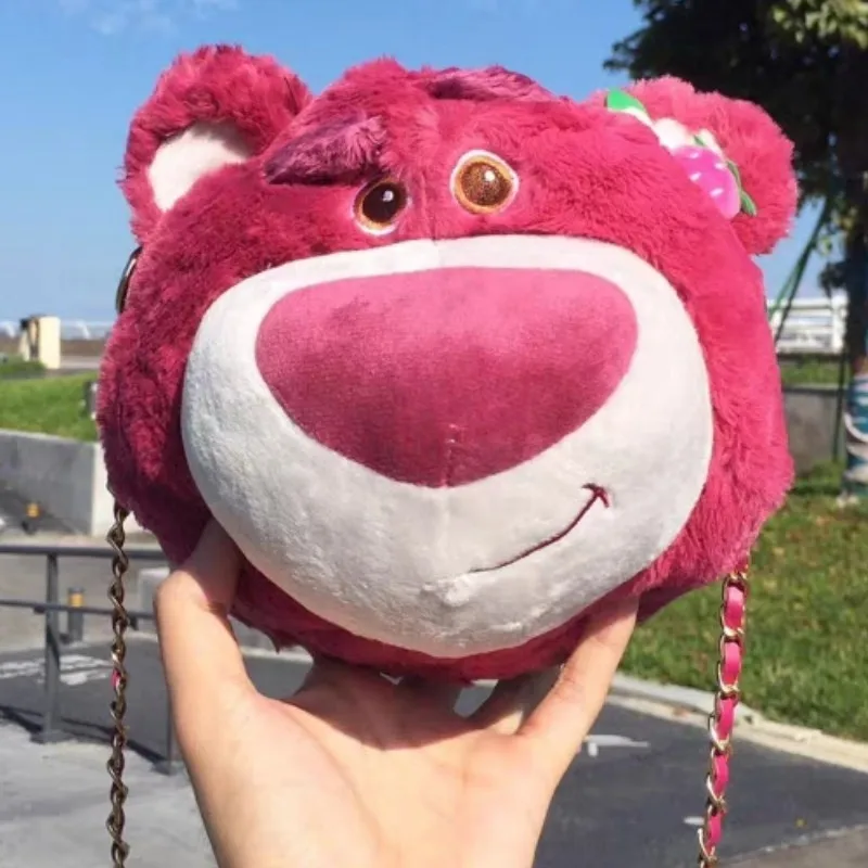 Disney echte Cartoon Winnie Pooh Stich gefüllt Plüsch Umhängetasche Kette Messenger Erdbeer bär Lotso Cartoon Plüsch tasche