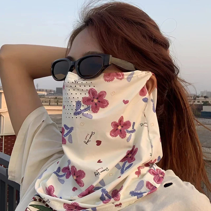 

Sun Protective Scarf Neck Eye Full Protection Mask Women Breathable Facemask For Outdoors Cycling