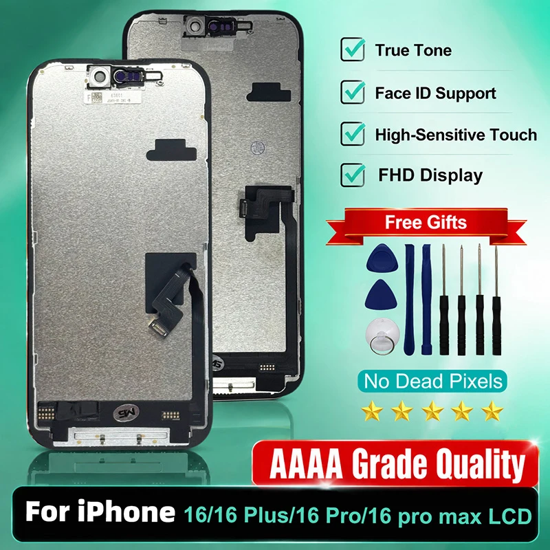 iphone-16用aaa-oled-lcd、16-plusディスプレイ交換部品、iphone-16-proスクリーン、16-pro-max-lcd、3dタッチスクリーンデジタイザー