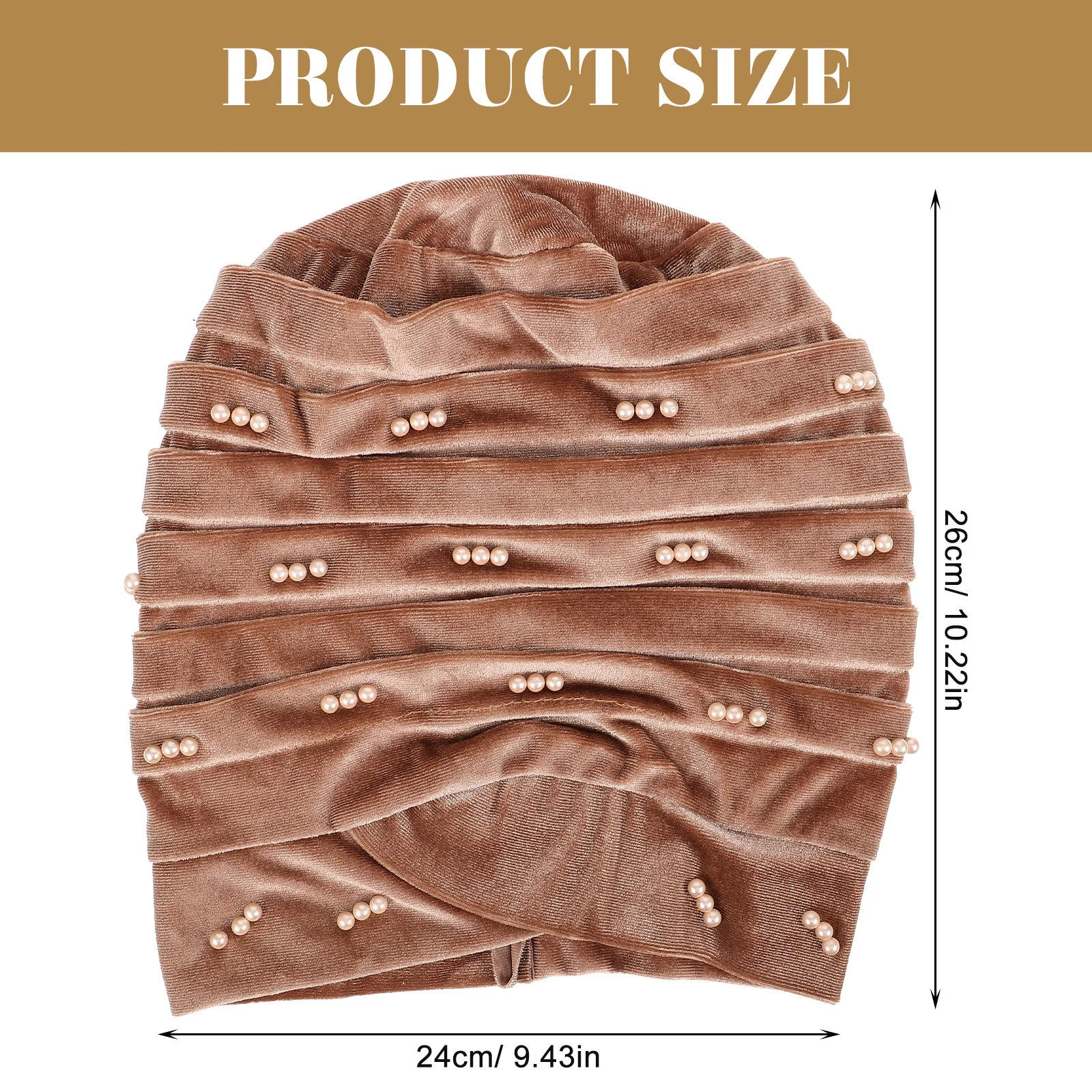 قبعة عمامة لؤلؤية للنساء أغطية رأس كيميائية خفيفة الوزن غطاء لف قابل للتنفس قبعة عمامة محمولة للعلاج الكيميائي بونيه أنثى