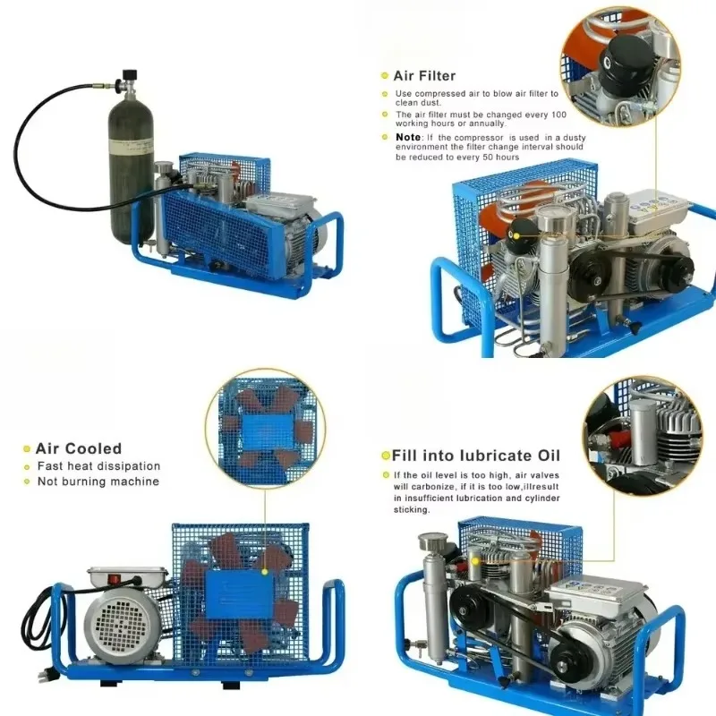 Hot saleSCU100 DMC 4500psi 300bar Air Compressor PCP Scuba Compressor Paintball Compressor