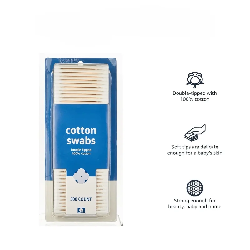 Ватные тампоны для личной гигиены и ухода за ребенком, 500 шт., 1 упаковка