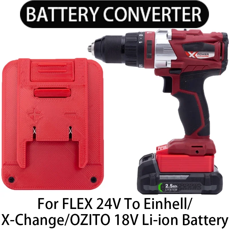 

Battery adapter Einhell/X-Change/OZITO 18V Li-ion tool convert to for FLEX 24V Li-ion battery adapter FX0221-1,FX0121-1,FX0111-1