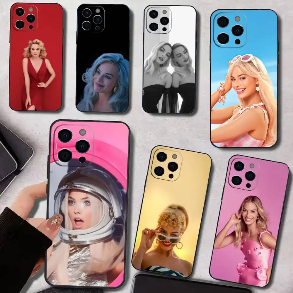 

M-Margot E-Elise R-Robbie Phone Case For iPhone 17,16,15,14,13,12,11 Plus,Pro Max,XS,Soft Silicone Black Cover