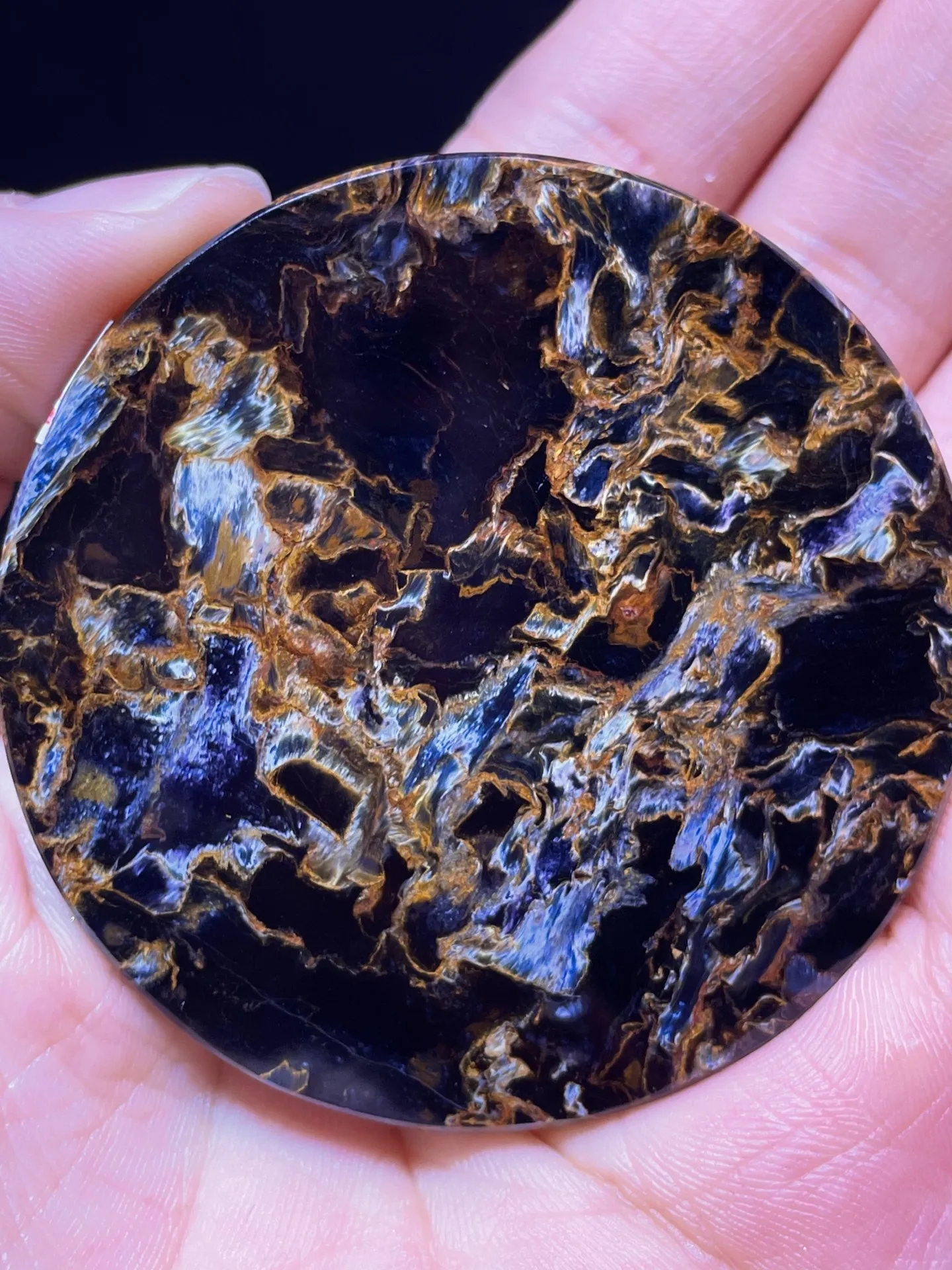 Natural Blue Yellow Pietersite Pendant 57.4/5.2mm Women Men Fire Pietersite Namibia Necklace Jewelry AAAAAA