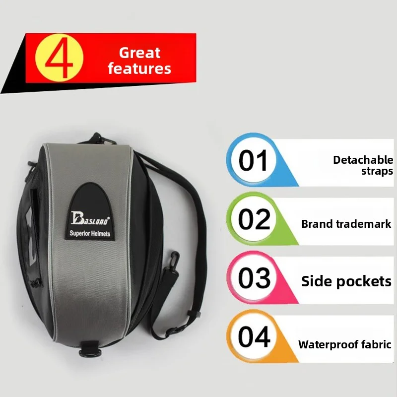 Baslong Спортивная сумка для шлема для верховой езды Сумка для шлема Защитная сумка для шлема Двухслойная защита Сумка для велосипедного шлема Оборудование для гонщика