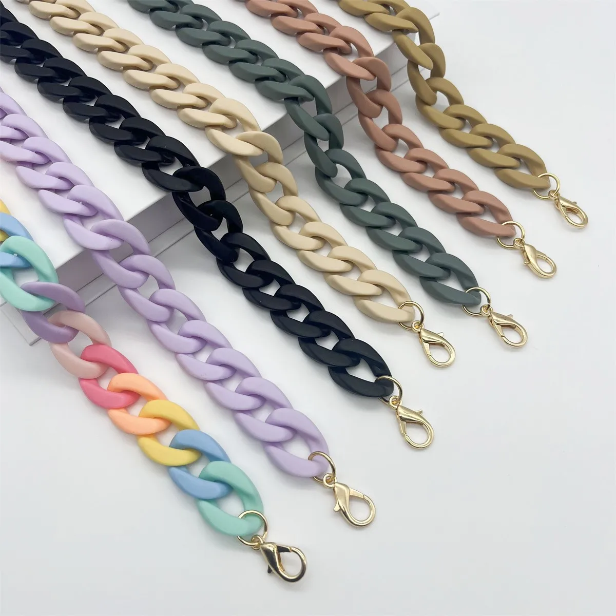 Bolso acrílico de 2,1 cm de ancho, cadena para bolso, correas reemplazables para bolso, accesorios para bolso de hombro DIY desmontables para mujeres y niñas