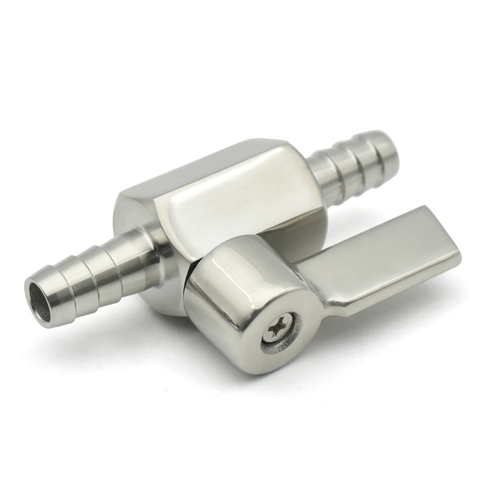 304 Stainless Steel MINI Ball Valve 7mm -25mm Hose Barb Self-made 2 Air, Water And Oil Hoses, Tube Skin Connector Micro-valve