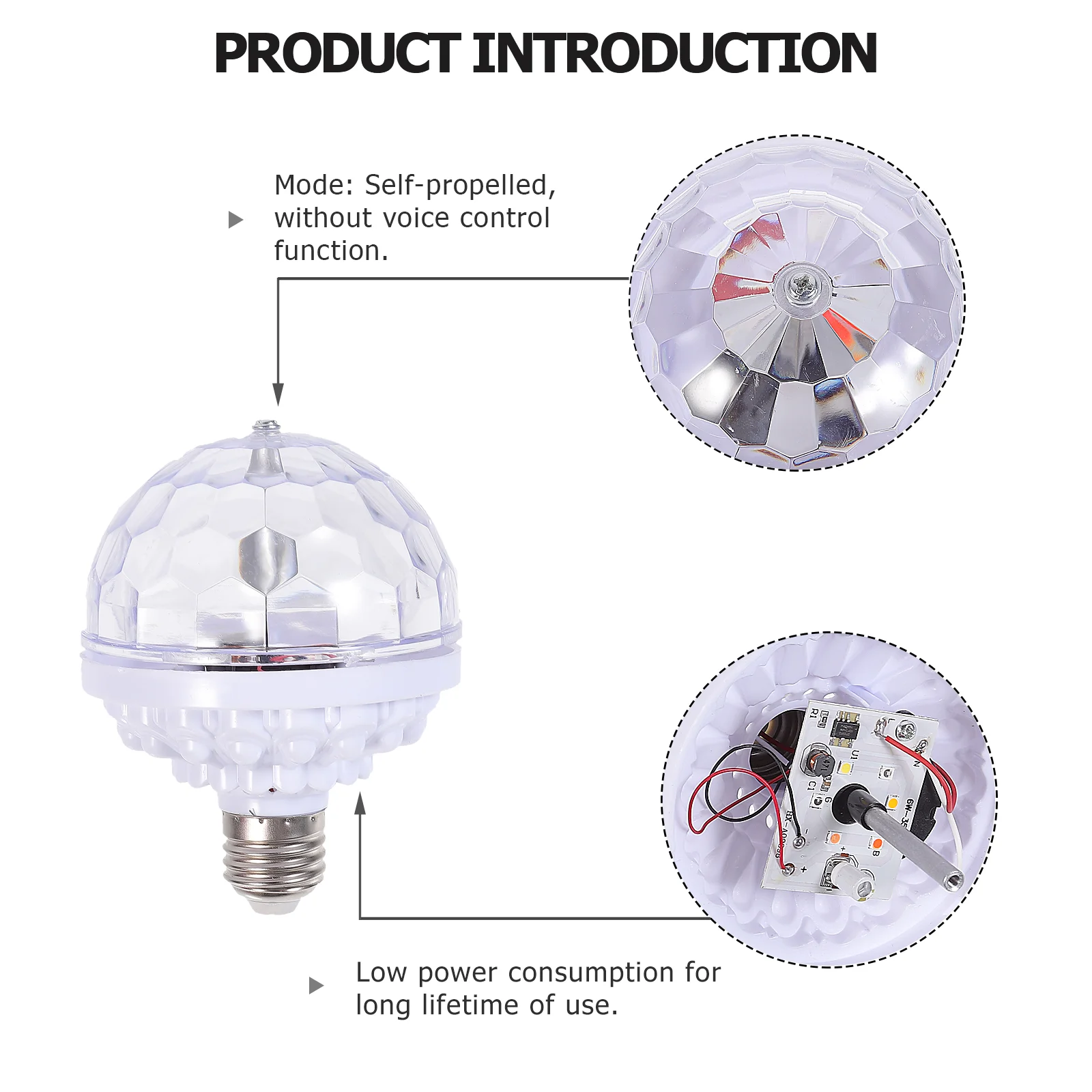 Remote Light Bulbs for Lamps Disco Revolving LED Lights White Plastic