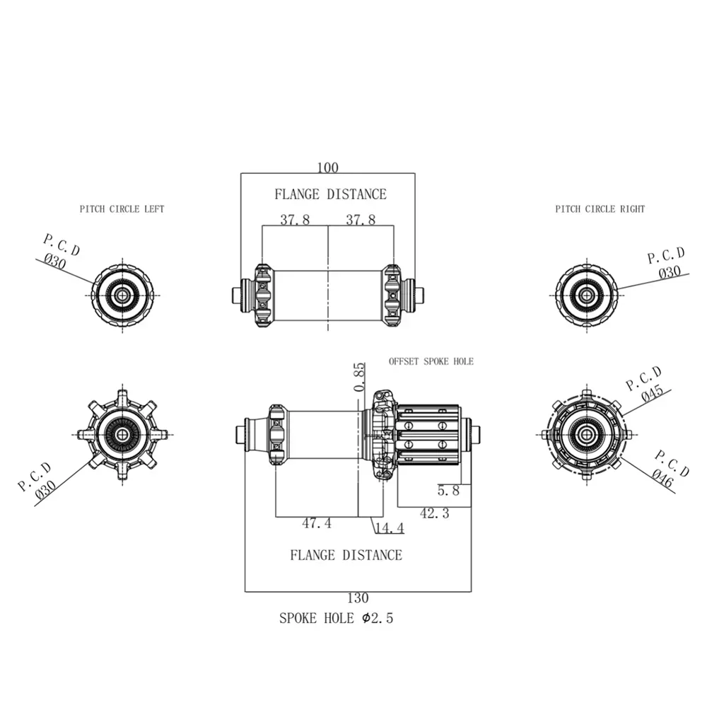 GOLDIX R180sl ROAD Hub Ultra Light 20/24 Hole 2:1 Hub V-Brake Quick Release 36T Ratchet 130x10mm 100x9mm Hub Bicycle Accessories