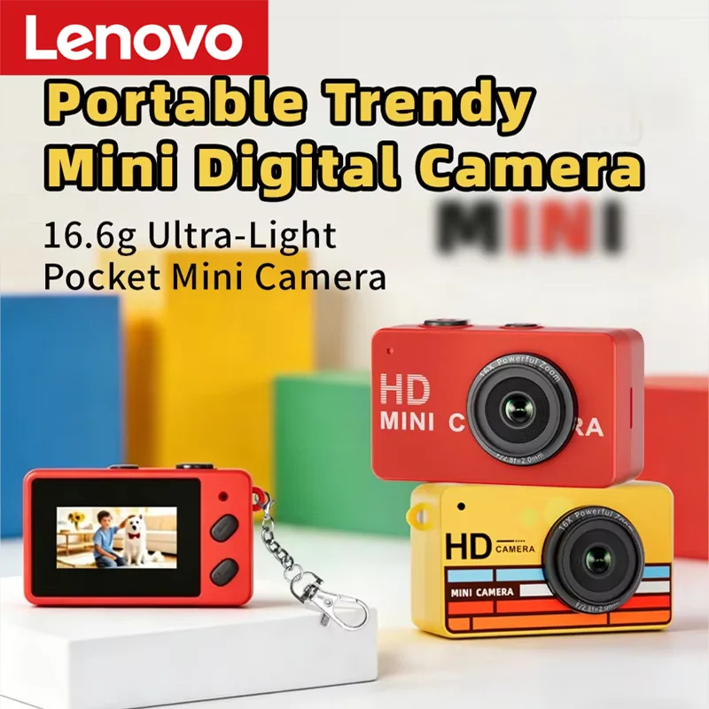 Câmera Mini Thumb S4 Nova da Lenovo, Chaveiro para Tirar Fotos e Transferir para o Telefone, Crie Vlogs, Compacta e Portátil, Perfeita para Estudantes