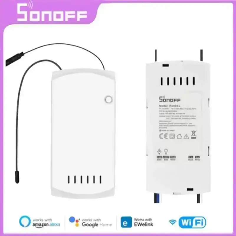 

Умный выключатель вентилятора SONOFF IFan04 с Wi-Fi, Регулируемый контроллер, 433 RF/eWelink APP/голосовое дистанционное управление, регулируемая скорость, умный дом