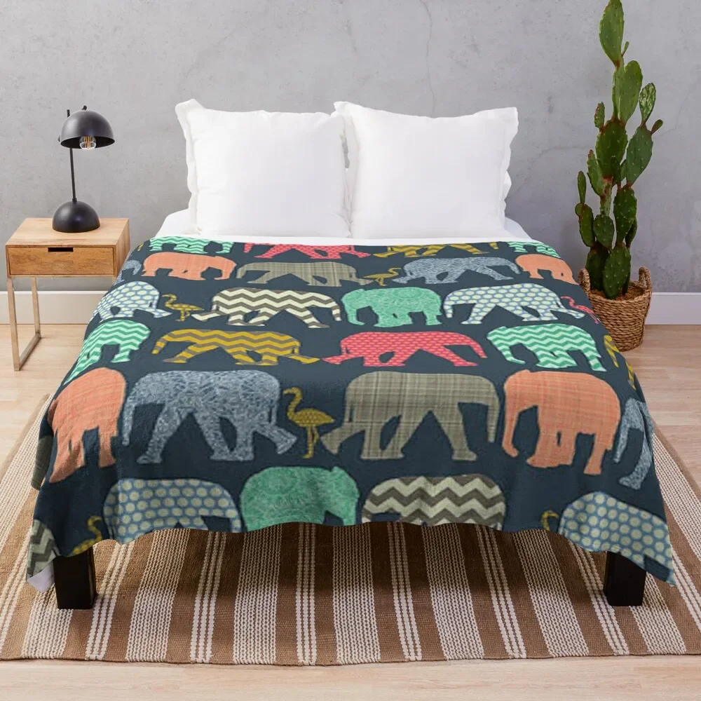 Elephant Pattern DreamscapesbyTeresa Throw Blanket Blankets For Sofas Retros funny gift Moving Blankets