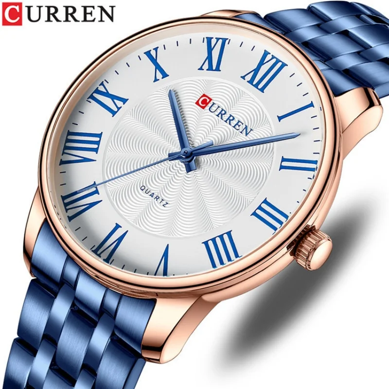 CURREN 8422 Elegant Quartz Watches for Men Popular Business Simple Roman Stainless Steel Watch Waterproof Fashion Wristwatch