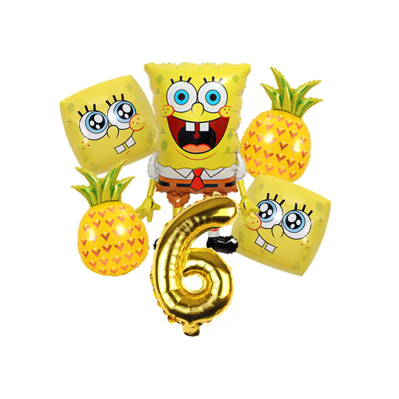 SpongeBob Schwammkopf Luftballons Party-Dekoration Zubehör für Cartoon-Themen Geburtstagsfeier Feiertagsfeier Familientreffen Kinder – Detail 6