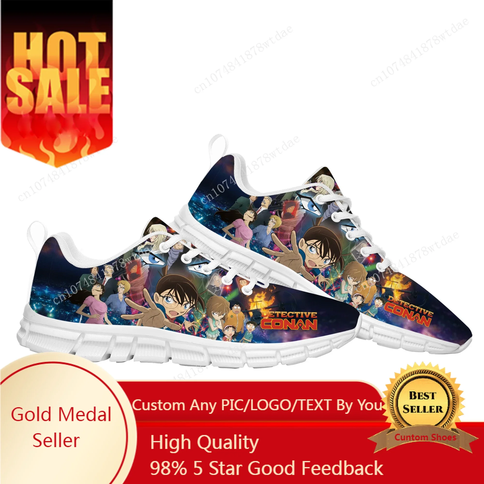 Japanse Anime Detective Conan Sportschoenen Heren Dames Tiener Kinderen Sneakers Hoge Kwaliteit Strips Sneaker Custom Schoen