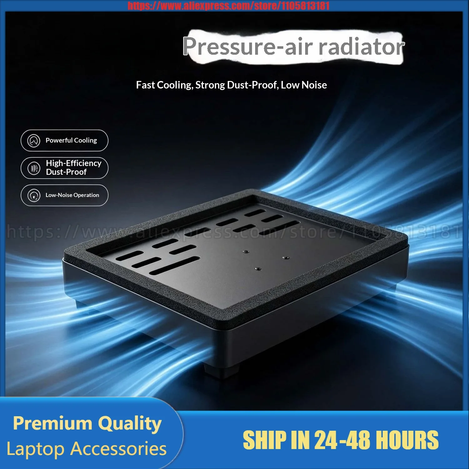 Pressure Type Laptop Cooler, Metal Push-Down Air Cooling Fan Dustproof Notebook Radiator for Gaming Laptop Cooling Pad