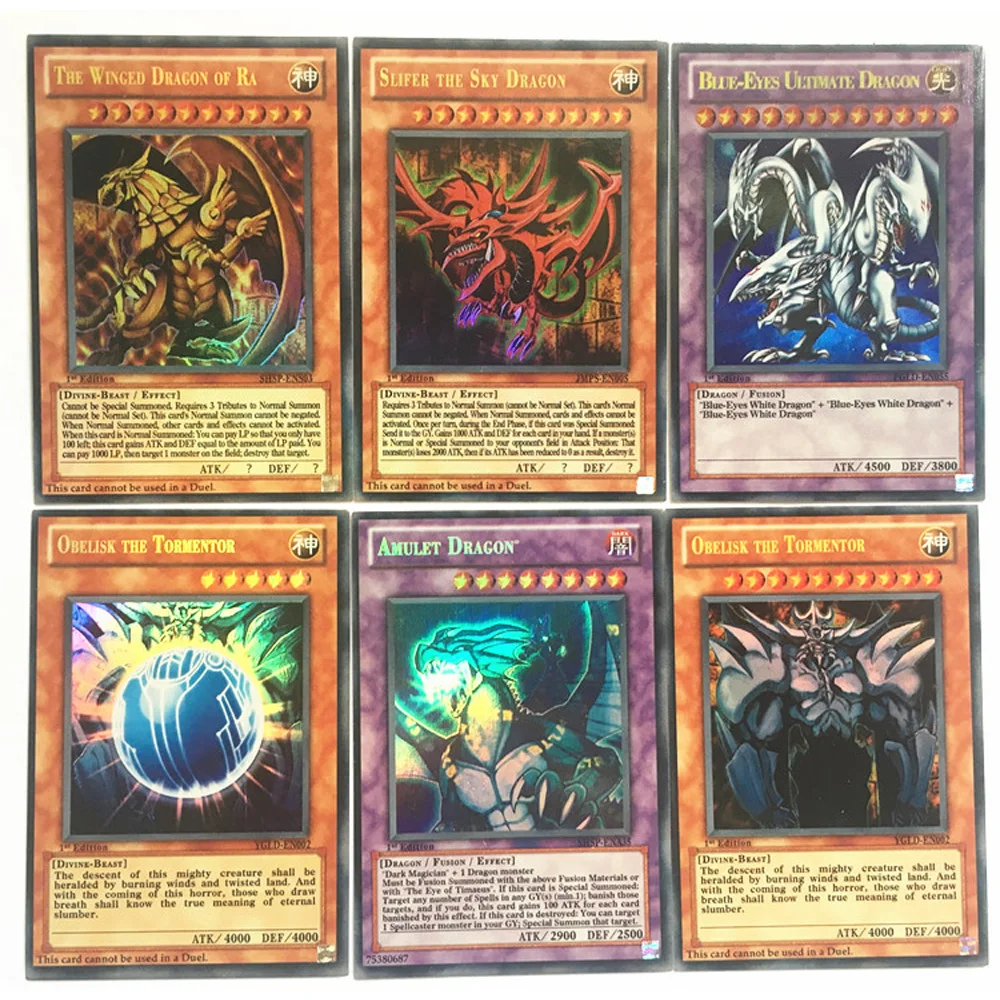 Cartas de piezas Yu Gi Oh, cartas holográficas en inglés de Anime, Wing Dragon Giant Soldier Sky Battle Game yu-gi-oh, 112 Juguete de regalo para