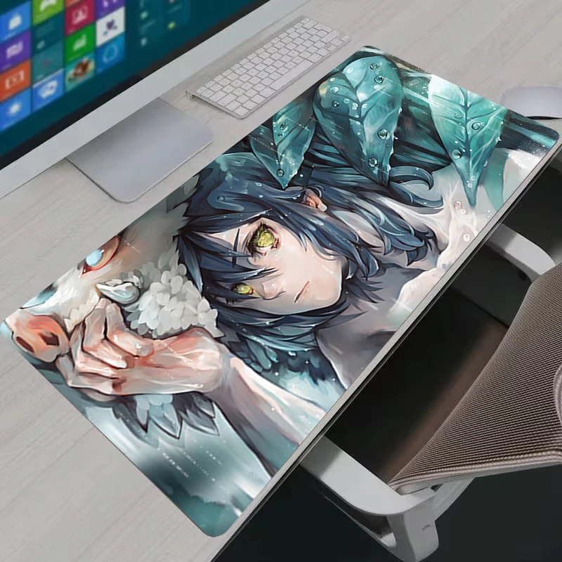D‑demon Slayer Anime Print XXL Large Gaming Keyboard Table Pad Anti‑Slip Rubber Desk Mat for Laptop PC Mousepad