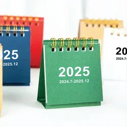 Calendario de escritorio Mini para hacer lista, libro de calendario Kawaii, diario, mensual, anual, planificador de tiempo, decoraciones de escritorio de oficina, nuevo, 2025