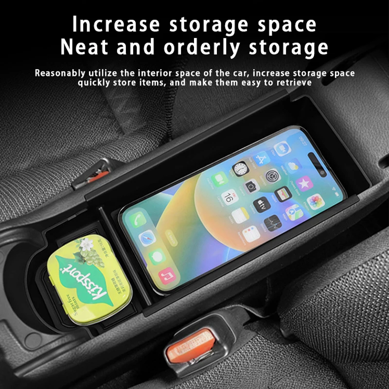 لتويوتا أكوا 2021-2025 وحدة التحكم المركزية مسند الذراع صندوق تخزين ABS مسند الذراع صندوق تخزين درج منظم اكسسوارات السيارات الداخلية #2