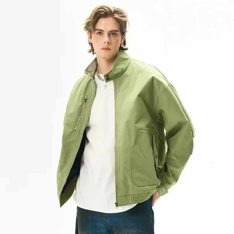 

Men's Casual Fashion Jacket Windproof Waterproof Inner Collar Lightweight Summer Suitable Regular Length Coat Spring 2025