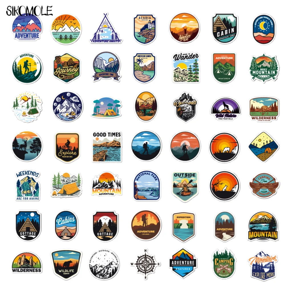 10/30/50/100PCS Camping Landscape Landmark Stickers Outdoor Adventure Climbing Travel DIY Car Laptop Luggage Graffiti Sticker F5