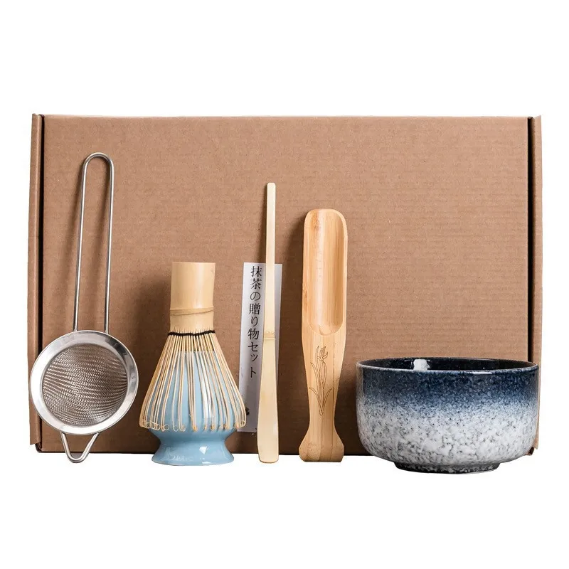 

Ogan-do Matcha Tea Ceremony Set​ - Complete Set Ceramic Tea Bowl, Chasen (bamboo Whisk), and A Kenzan (whisk Holder).