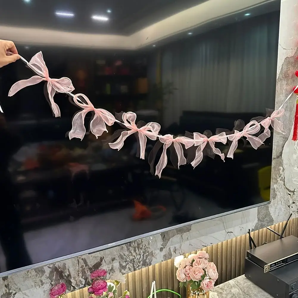 12 Stück elegante rosa Schleifengirlande für Kindergeburtstage, Hochzeiten, Brautpartys, Babypartys, Wanddekoration, hängende Ornamente ﻿ – Detail 7