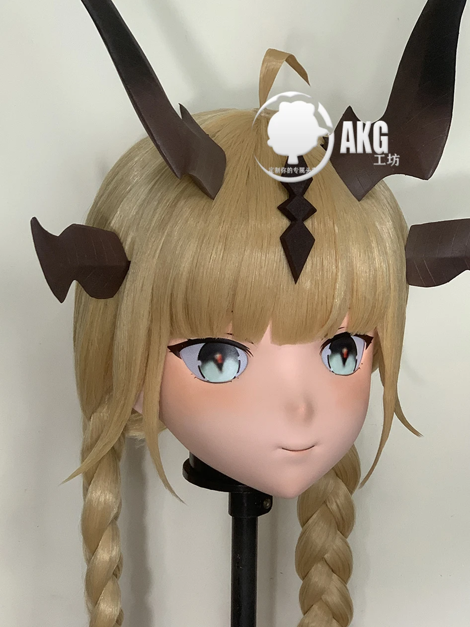 (AL02) personalizza il personaggio Crossdressing femminile/ragazza resina piena/mezza testa con serratura Anime Cosplay maschera giapponese Animego Kigurumi