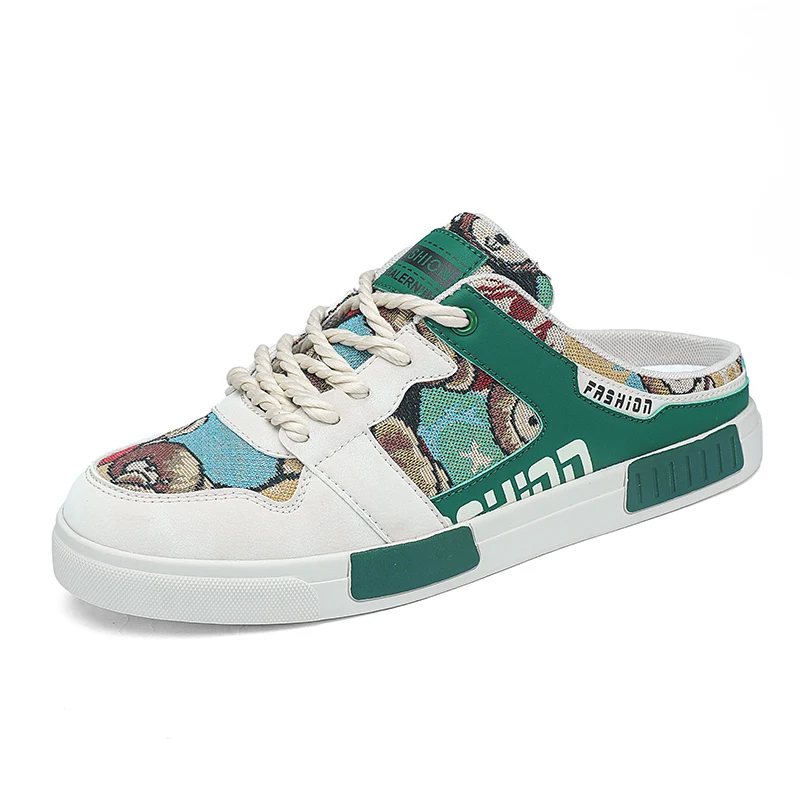 شباشب شبه صيفية مثيرة للرجال مزيل عرق شبكي مجوف موضة شعبية أحذية غير رسمية للخروج موضة مبركن برباط مقاس 47 #3