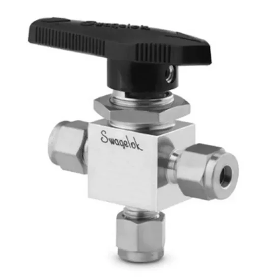 SS-43GXLS4 Stainless Steel 40G Series 3-way Ball Valve 0.90 Cv1/4 Inch Cartridge