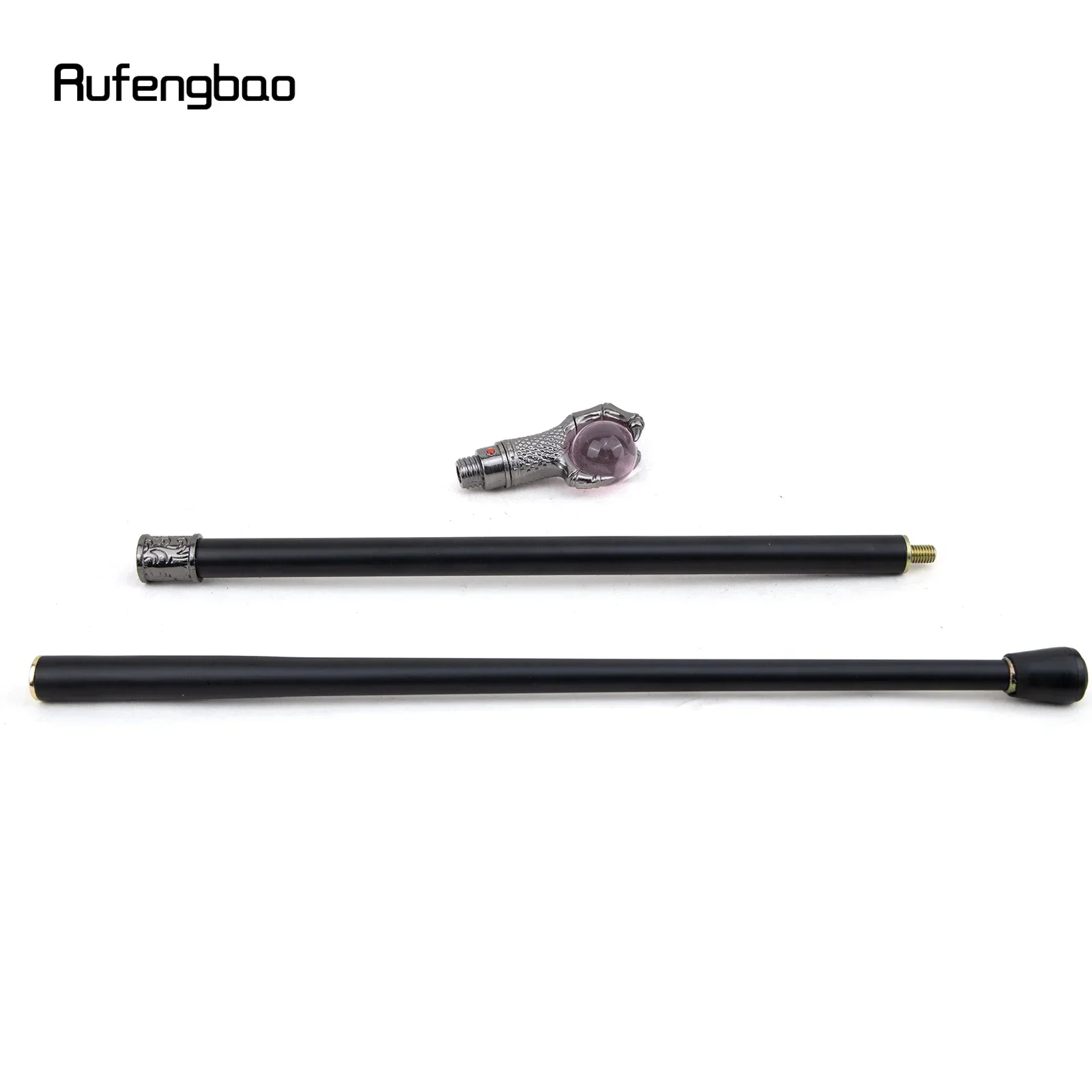 الفضة التنين مخلب فهم الوردي كرة زجاجية عصا المشي الأزياء الزخرفية عصا للمشي أداء المرحلة قصب 93 سنتيمتر