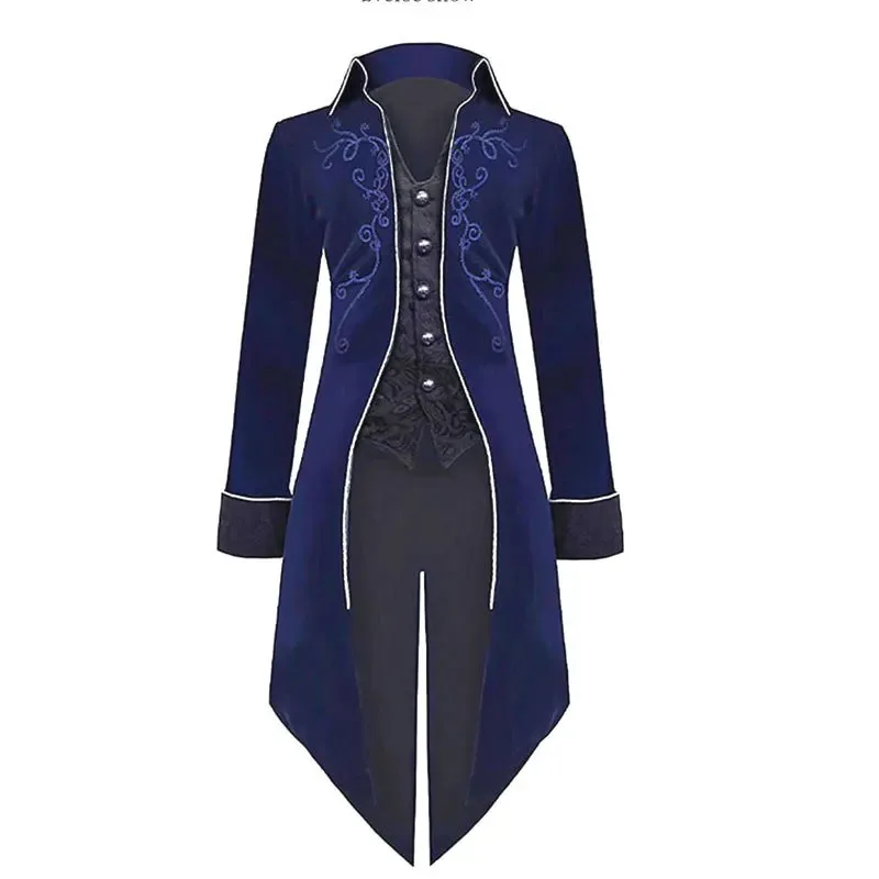 

2024 New Medieval Jacket Halloween Vampire Steampunk Victorian Costume Men's Tailcoat Retro Set Nobel Role-playing Jacket